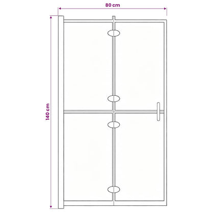 150818 vidaXL Folding Shower Enclosure ESG 80x140 cm Black