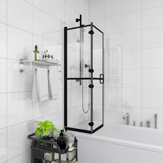 150818 vidaXL Folding Shower Enclosure ESG 80x140 cm Black