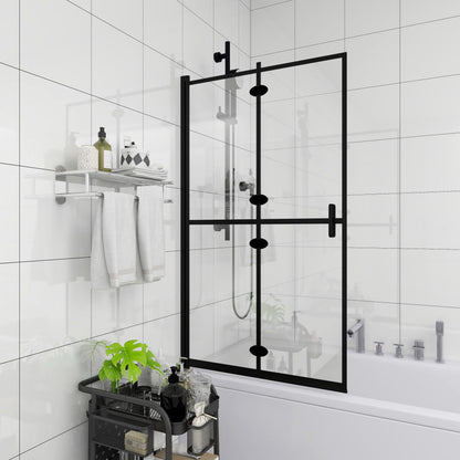 vidaXL Folding Shower Enclosure ESG 100x140 cm Black