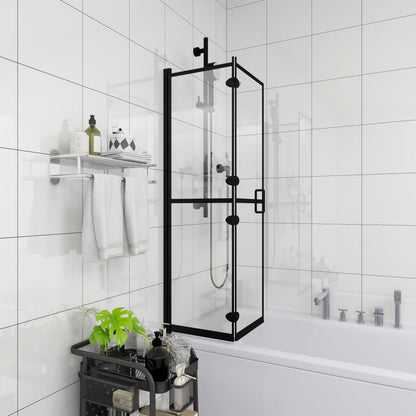 vidaXL Folding Shower Enclosure ESG 100x140 cm Black
