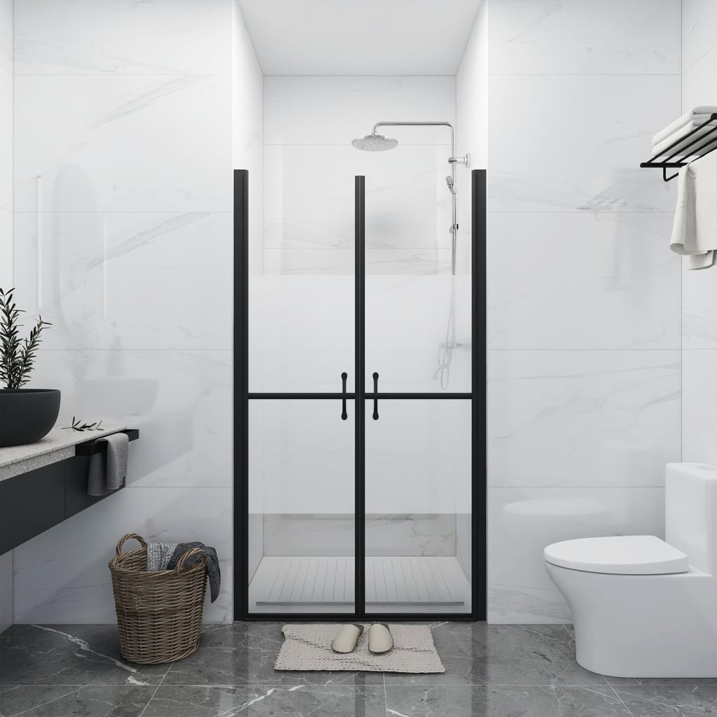 vidaXL Shower Door Half Frosted ESG (78-81)x190 cm