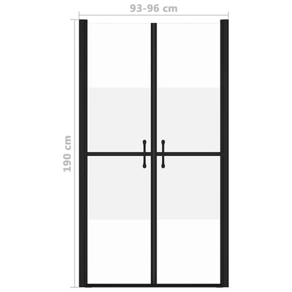150836 vidaXL Shower Door Half Frosted ESG (93-96)x190 cm