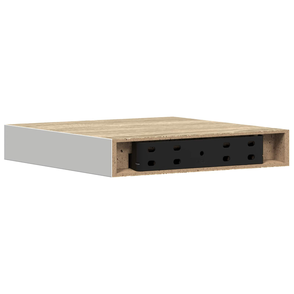 326567 vidaXL Floating Wall Shelf Oak and White 23x23,5x3,8 cm MDF