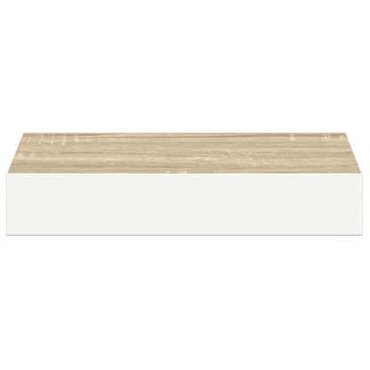 vidaXL Floating Wall Shelves 2 pcs Oak and White 23x23.5x3.8 cm MDF