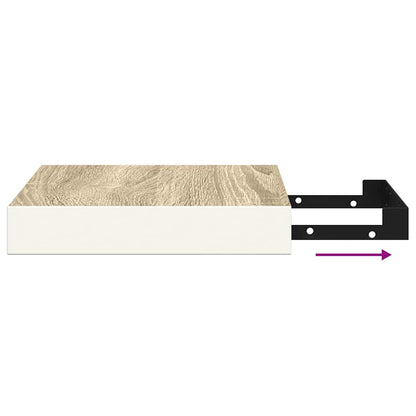 vidaXL Floating Wall Shelves 2 pcs Oak and White 23x23.5x3.8 cm MDF