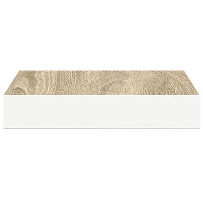 vidaXL Floating Wall Shelves 4 pcs Oak and White 23x23.5x3.8 cm MDF
