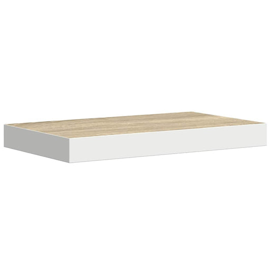 vidaXL Floating Wall Shelf Oak and White 40x23.5x3.8 cm MDF