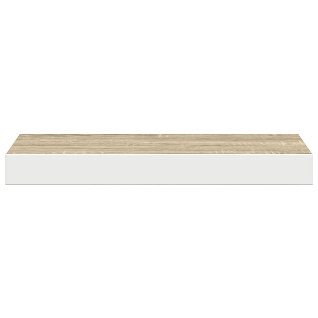 vidaXL Floating Wall Shelf Oak and White 40x23.5x3.8 cm MDF