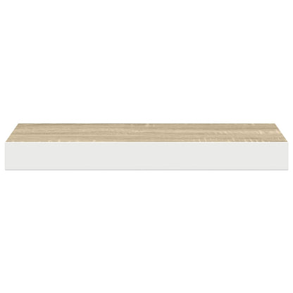 vidaXL Floating Wall Shelf Oak and White 40x23.5x3.8 cm MDF