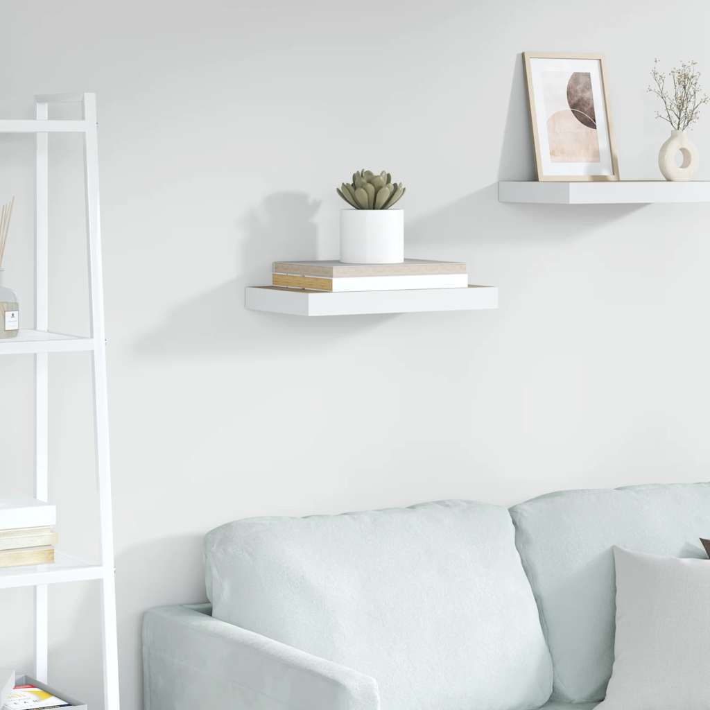 vidaXL Floating Wall Shelf Oak and White 40x23.5x3.8 cm MDF