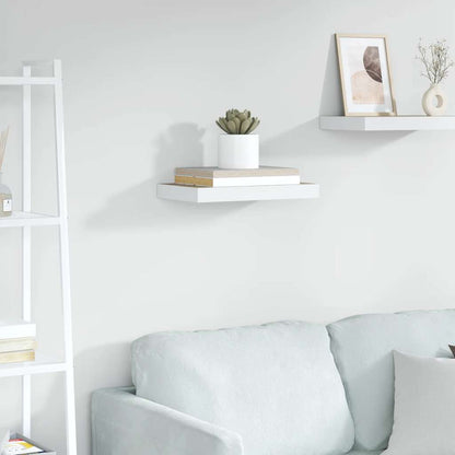 vidaXL Floating Wall Shelf Oak and White 40x23.5x3.8 cm MDF