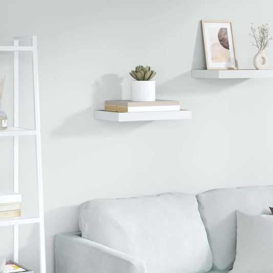 vidaXL Floating Wall Shelf Oak and White 40x23.5x3.8 cm MDF