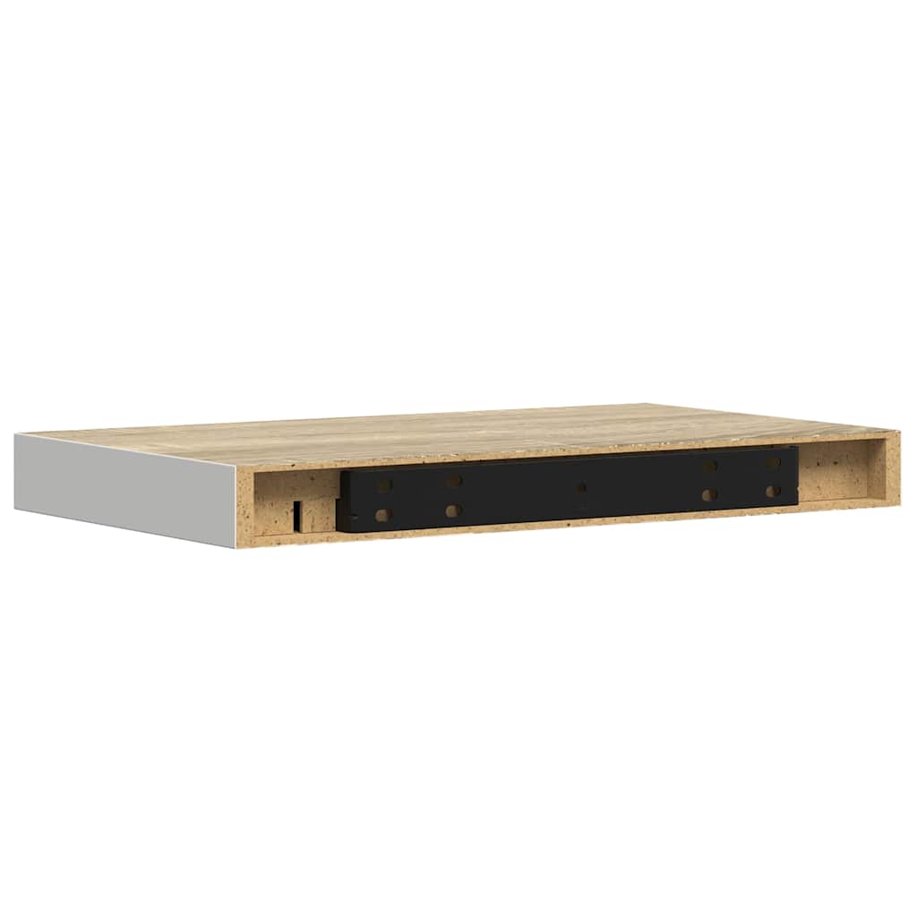 vidaXL Floating Wall Shelves 4 pcs Oak and White 40x23x3.8 cm MDF