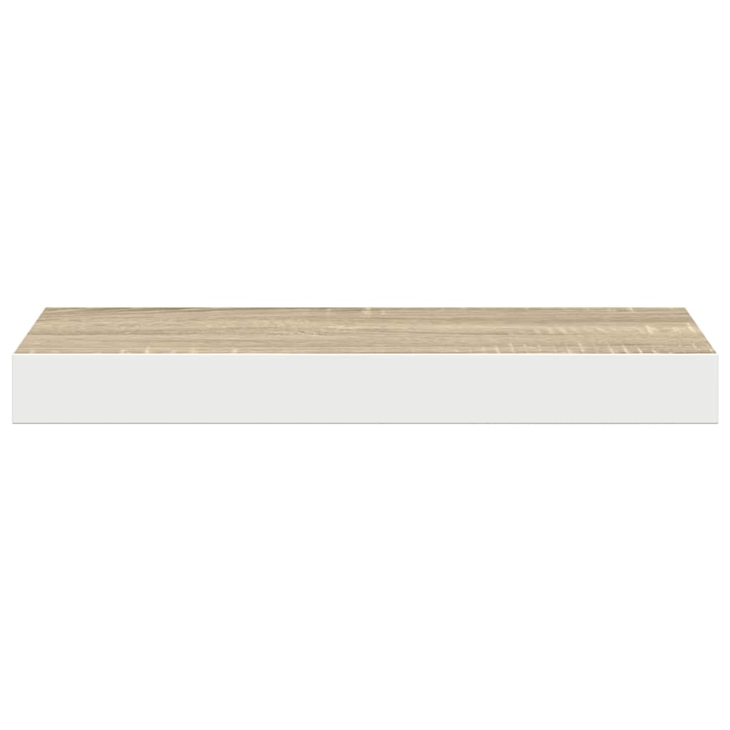vidaXL Floating Wall Shelf Oak and White 50x23x3.8 cm MDF