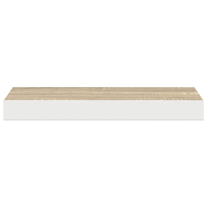 vidaXL Floating Wall Shelf Oak and White 50x23x3.8 cm MDF