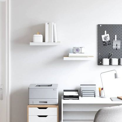vidaXL Floating Wall Shelves 2 pcs Oak and White 50x23x3.8 cm MDF