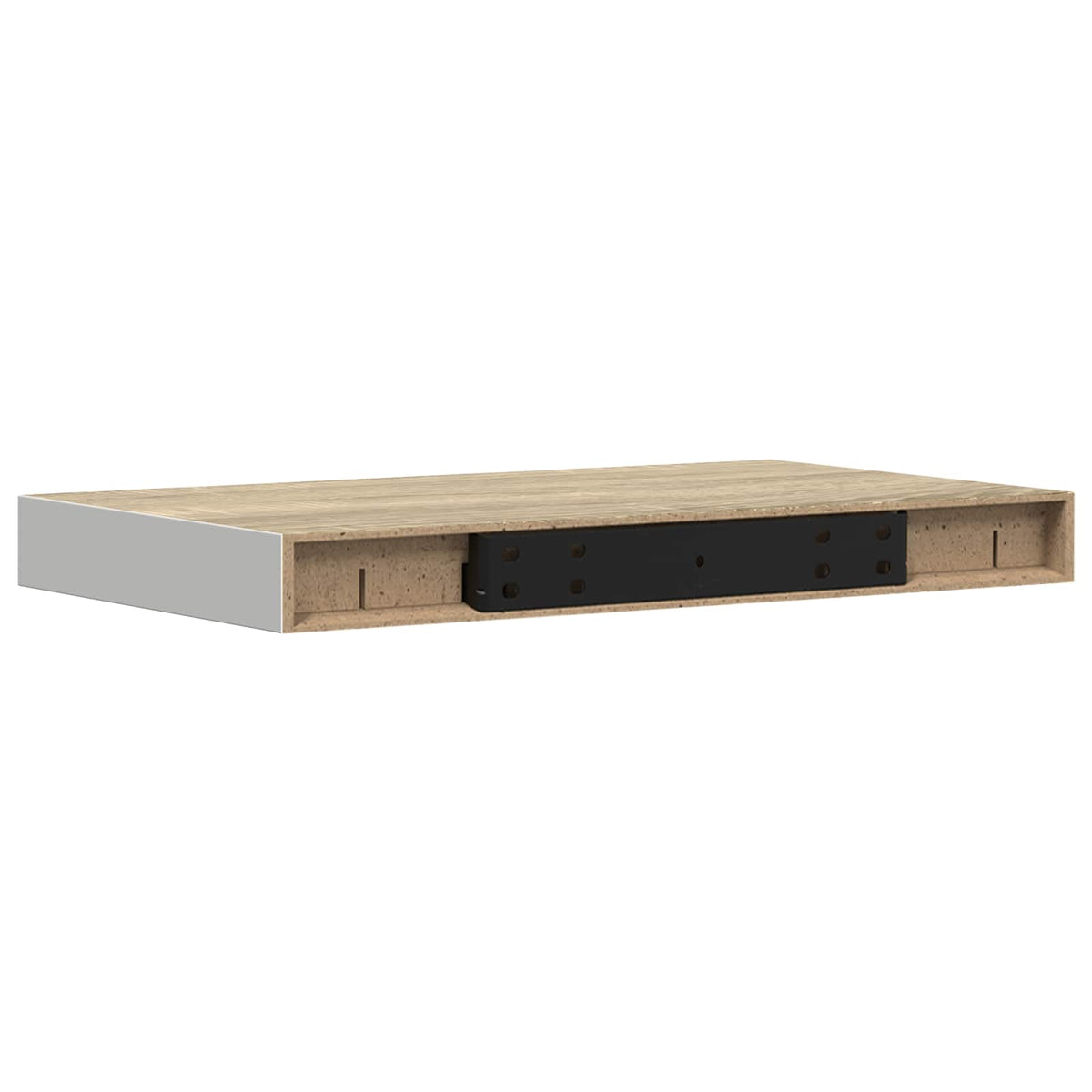 vidaXL Floating Wall Shelves 2 pcs Oak and White 50x23.5x3.8 cm MDF