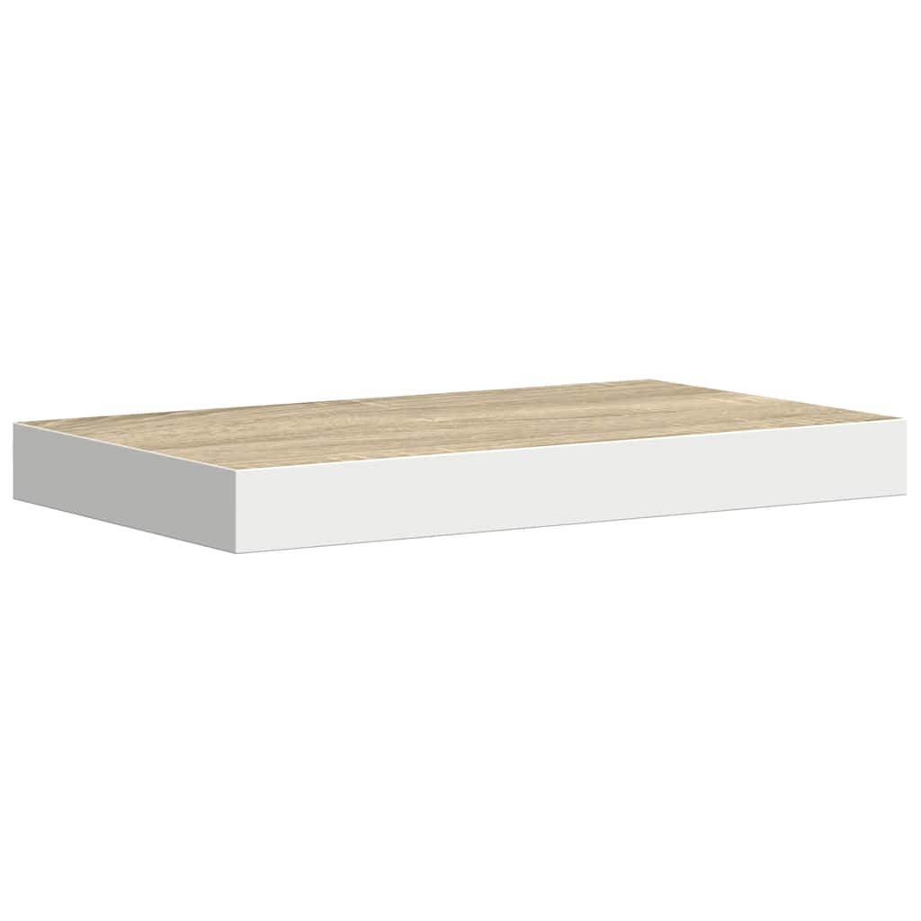 vidaXL Floating Wall Shelves 4 pcs Oak and White 50x23x3.8 cm MDF