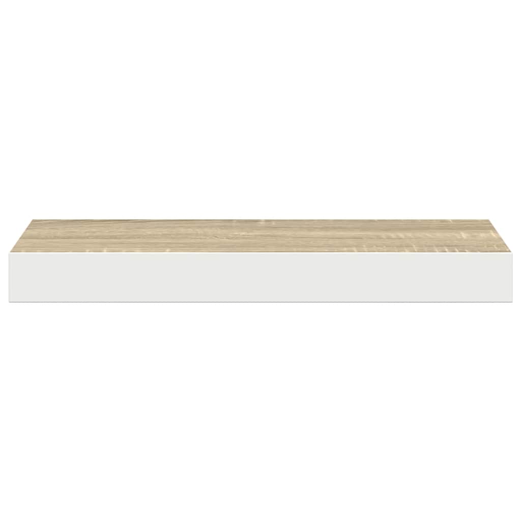 vidaXL Floating Wall Shelves 4 pcs Oak and White 50x23x3.8 cm MDF