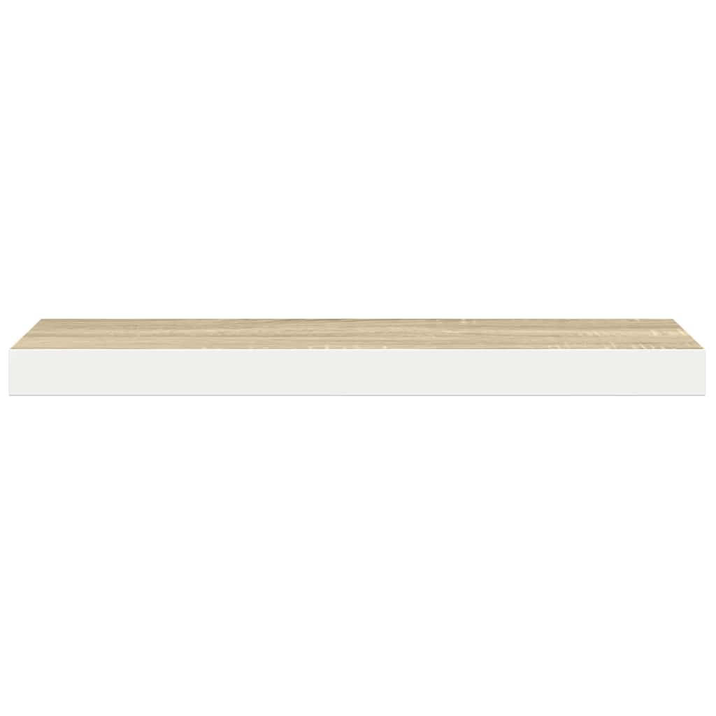 vidaXL Floating Wall Shelves 4 pcs Oak and White 60x23.5x3.8 cm MDF