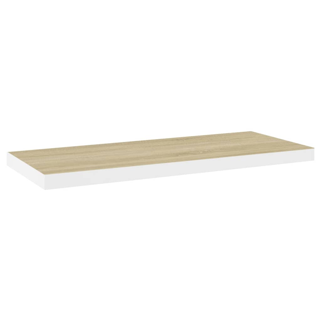vidaXL Floating Wall Shelves 4 pcs Oak and White 80x23.5x3.8 cm MDF