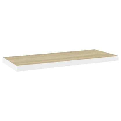 vidaXL Floating Wall Shelves 4 pcs Oak and White 80x23.5x3.8 cm MDF