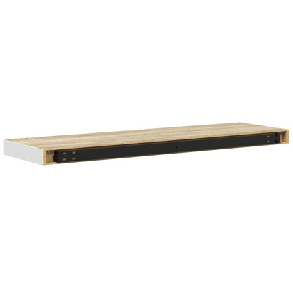 vidaXL Floating Wall Shelves 4 pcs Oak and White 80x23.5x3.8 cm MDF