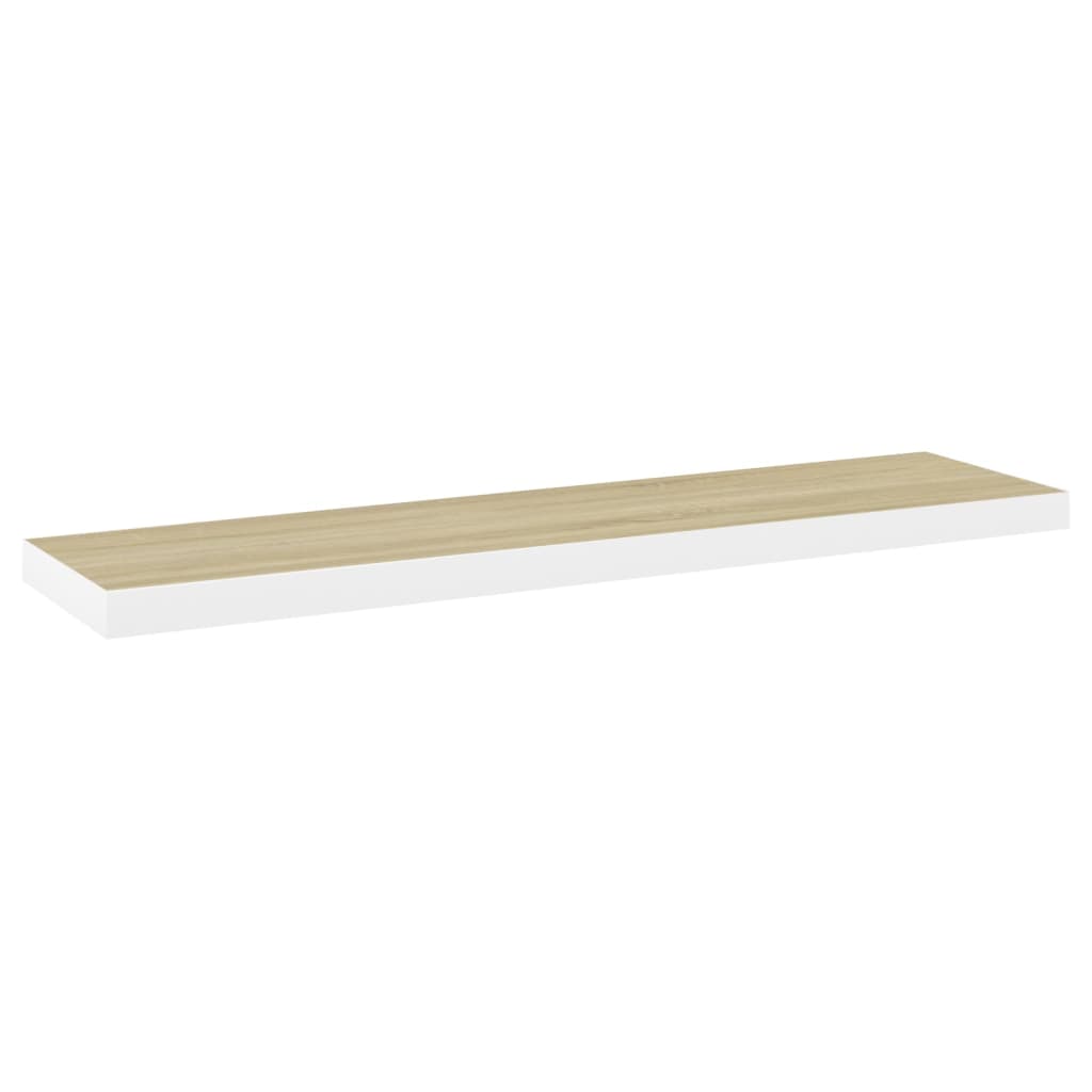 vidaXL Floating Wall Shelves 4 pcs Oak and White 90x23.5x3.8 cm MDF