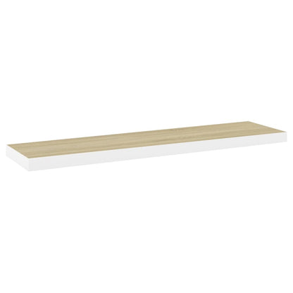 vidaXL Floating Wall Shelves 4 pcs Oak and White 90x23.5x3.8 cm MDF