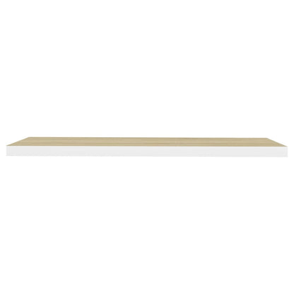 vidaXL Floating Wall Shelves 4 pcs Oak and White 90x23.5x3.8 cm MDF