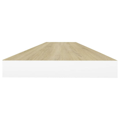 vidaXL Floating Wall Shelves 4 pcs Oak and White 90x23.5x3.8 cm MDF