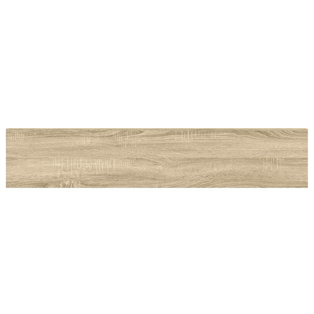 vidaXL Floating Wall Shelves 2 pcs Oak and White 120x23.5x3.8 cm MDF