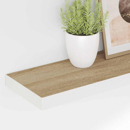 vidaXL Floating Wall Shelves 4 pcs Oak and White 120x23.5x3.8 cm MDF
