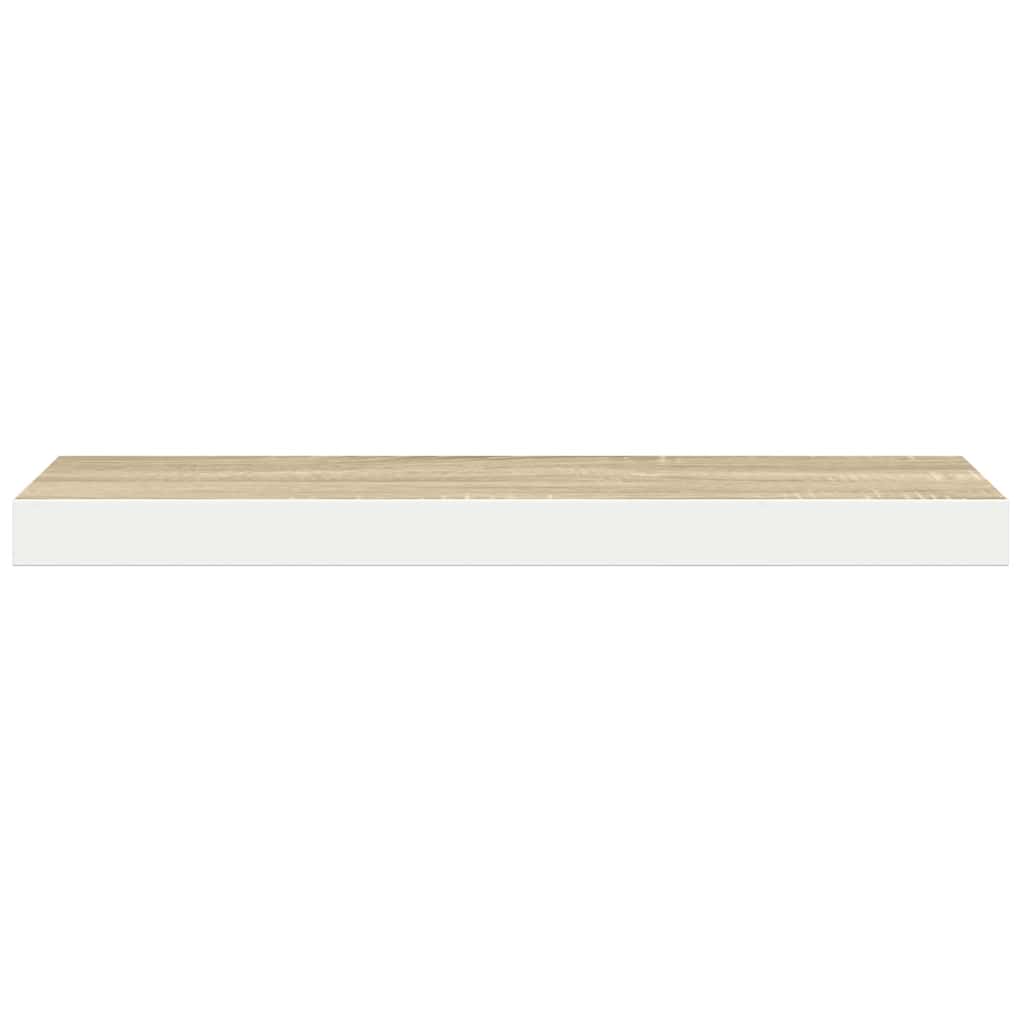vidaXL Floating Wall Shelves 4 pcs Oak and White 120x23.5x3.8 cm MDF