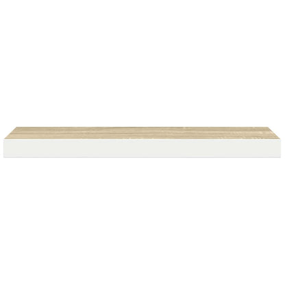 vidaXL Floating Wall Shelves 4 pcs Oak and White 120x23.5x3.8 cm MDF