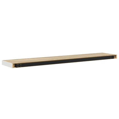 vidaXL Floating Wall Shelves 4 pcs Oak and White 120x23.5x3.8 cm MDF