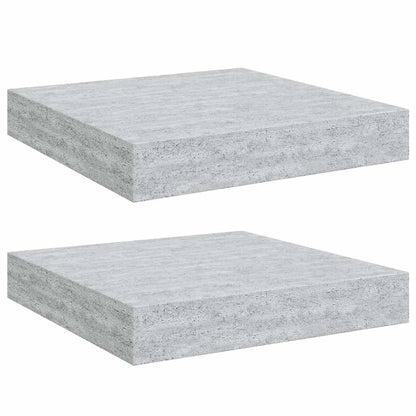 326589 vidaXL Floating Wall Shelves 2 pcs Concrete Grey 23x23,5x3,8 cm MDF