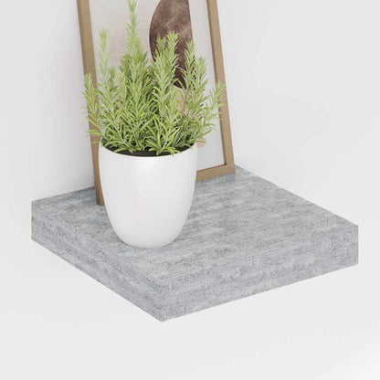 326589 vidaXL Floating Wall Shelves 2 pcs Concrete Grey 23x23,5x3,8 cm MDF
