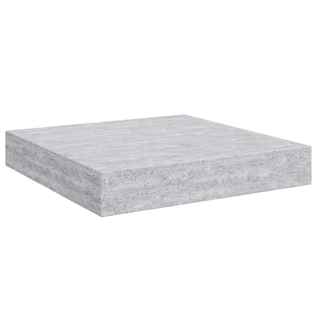 vidaXL Floating Wall Shelves 2 pcs Concrete Grey 23x23.5x3.8 cm MDF