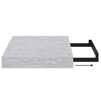 vidaXL Floating Wall Shelves 2 pcs Concrete Grey 23x23.5x3.8 cm MDF