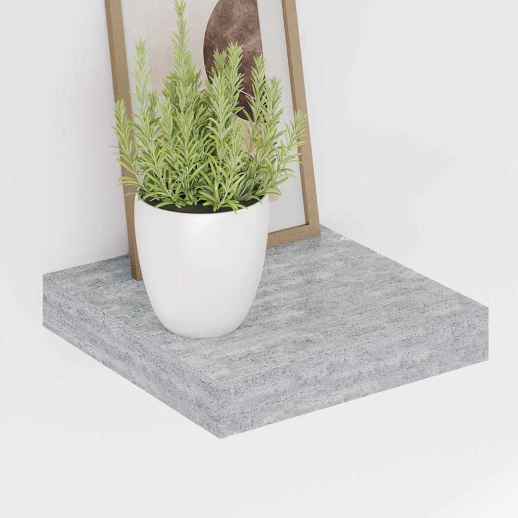 326590 vidaXL Floating Wall Shelves 4 pcs Concrete Grey 23x23,5x3,8 cm MDF