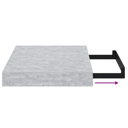 vidaXL Floating Wall Shelves 4 pcs Concrete Grey 23x23.5x3.8 cm MDF