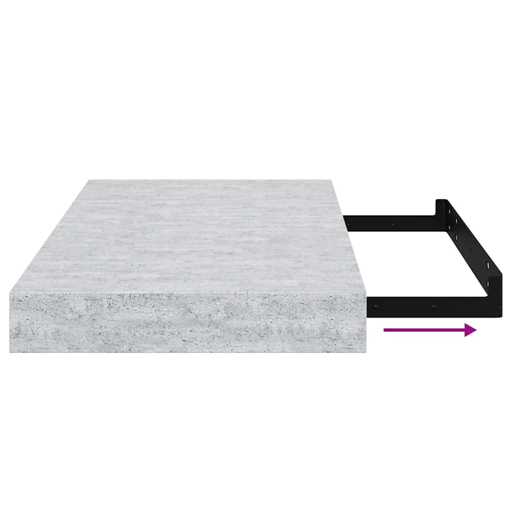 vidaXL Floating Wall Shelf Concrete Grey 40x23x3.8 cm MDF