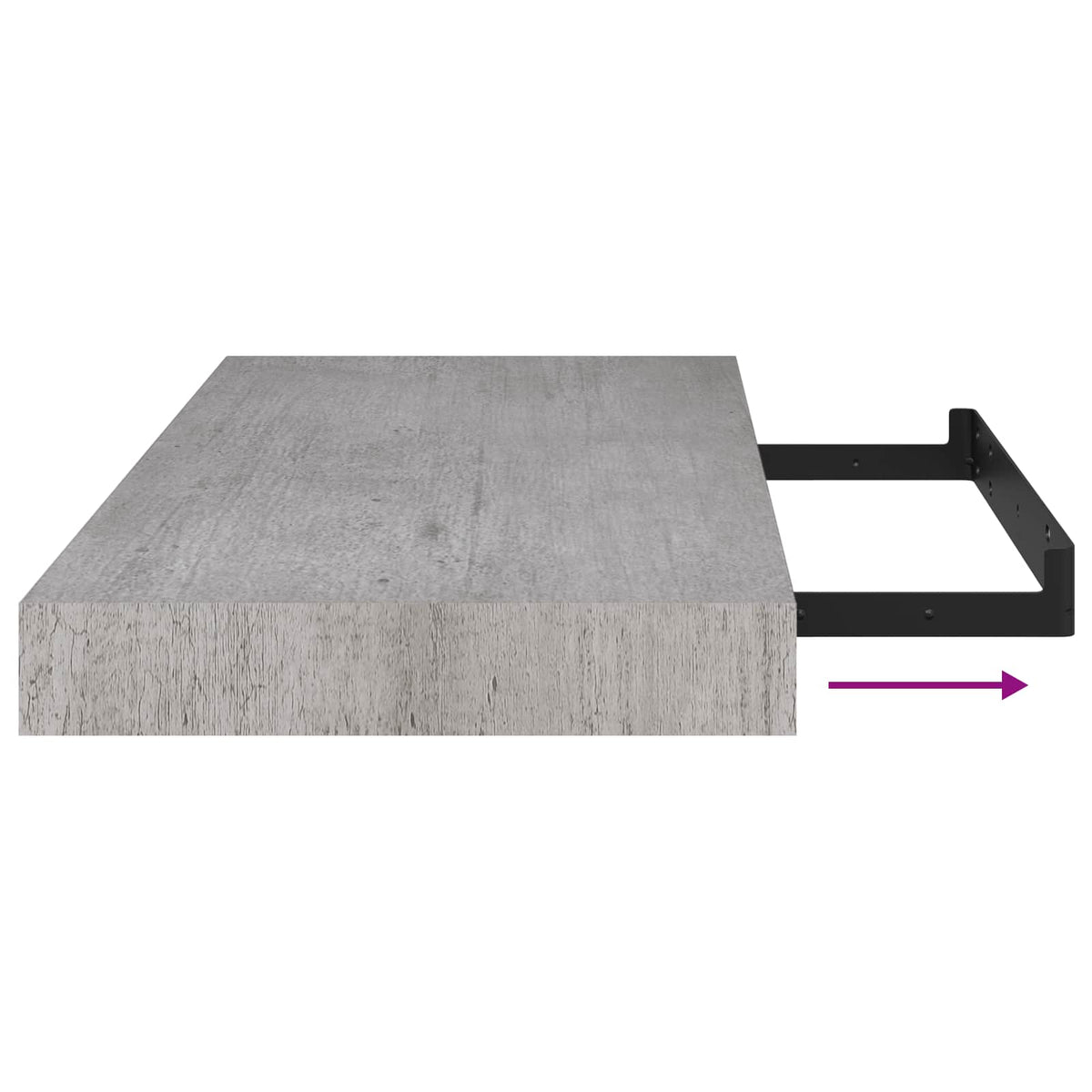 vidaXL Floating Wall Shelf Concrete Grey 50x23.5x3.8 cm MDF