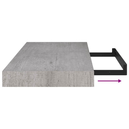 vidaXL Floating Wall Shelf Concrete Grey 50x23.5x3.8 cm MDF