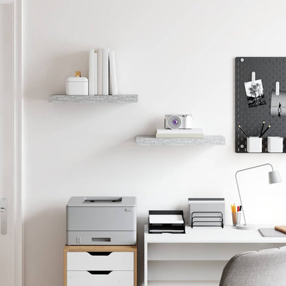 vidaXL Floating Wall Shelves 2 pcs Concrete Grey 50x23x3.8 cm MDF