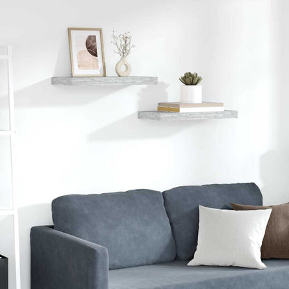 vidaXL Floating Wall Shelves 2 pcs Concrete Grey 50x23.5x3.8 cm MDF