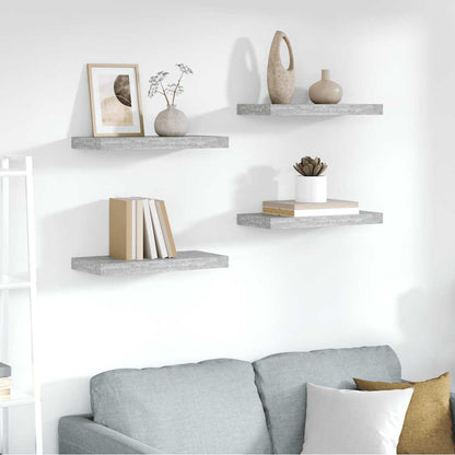 vidaXL Floating Wall Shelves 4 pcs Concrete Grey 50x23x3.8 cm MDF