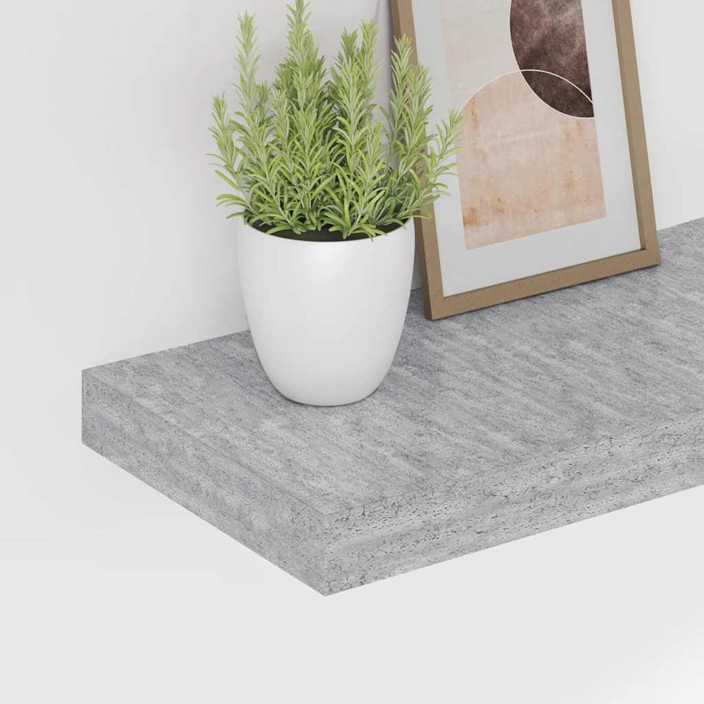 vidaXL Floating Wall Shelf Concrete Grey 60x23.5x3.8 cm MDF