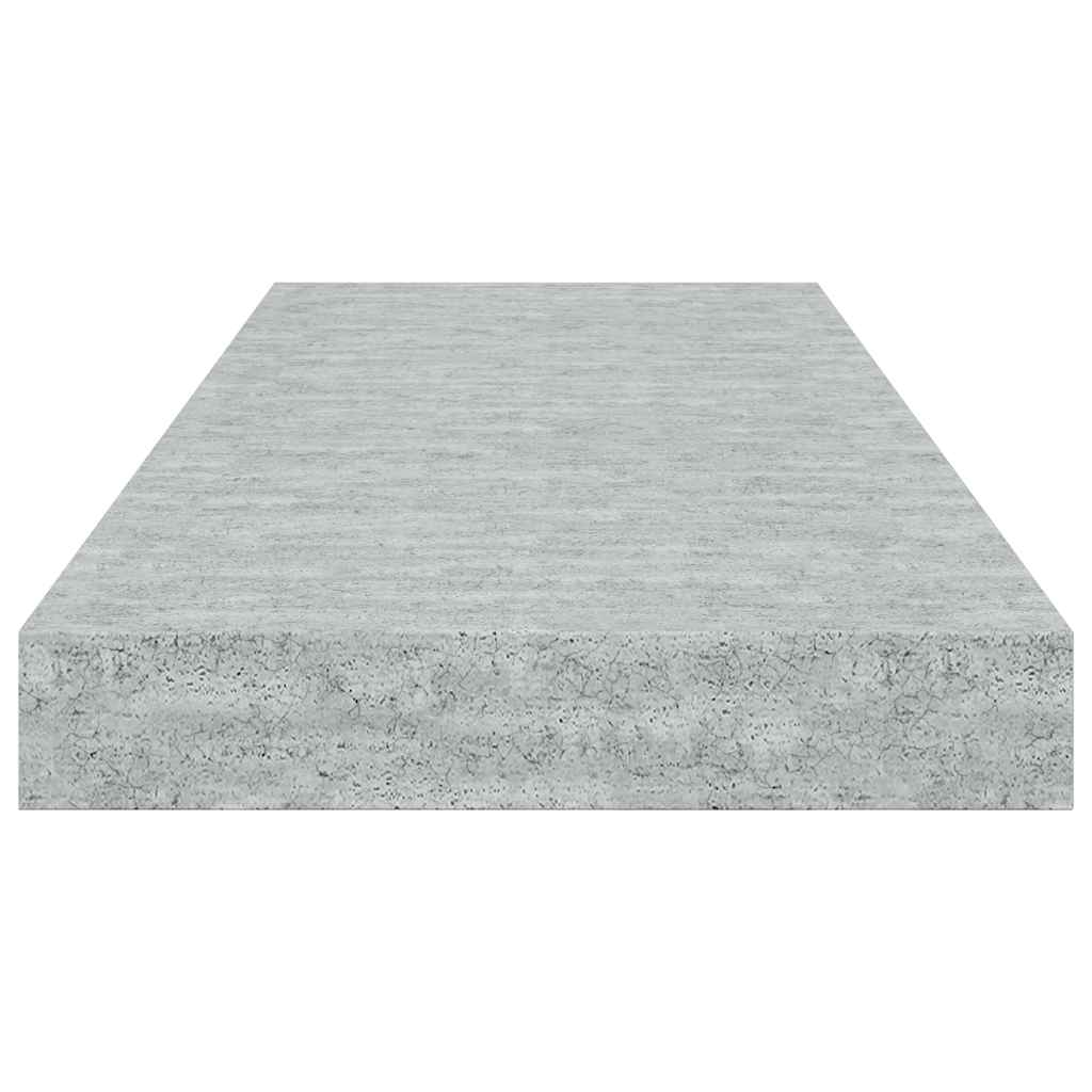 vidaXL Floating Wall Shelves 2 pcs Concrete Grey 60x23.5x3.8 cm MDF
